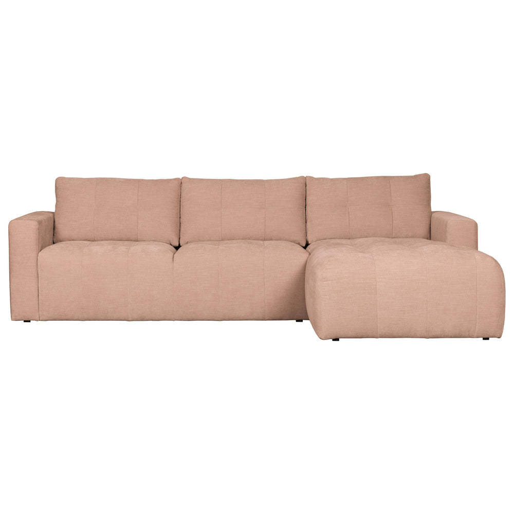 "Bar" dešinės pusės kampinė sofa, rožinė spalva