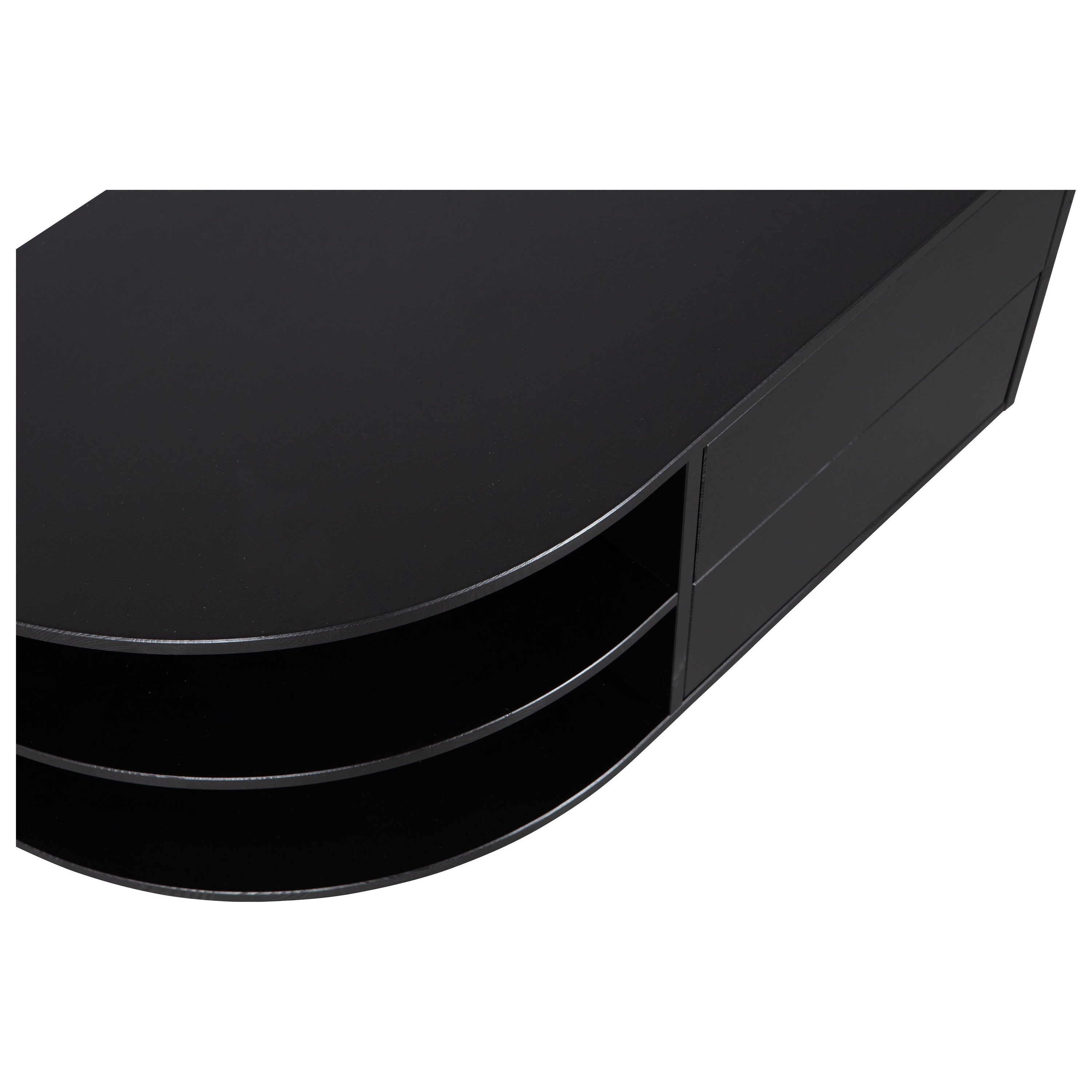 "FINCA" televizoriaus staliukas, kairė pusė, juoda spalva, 78 cm