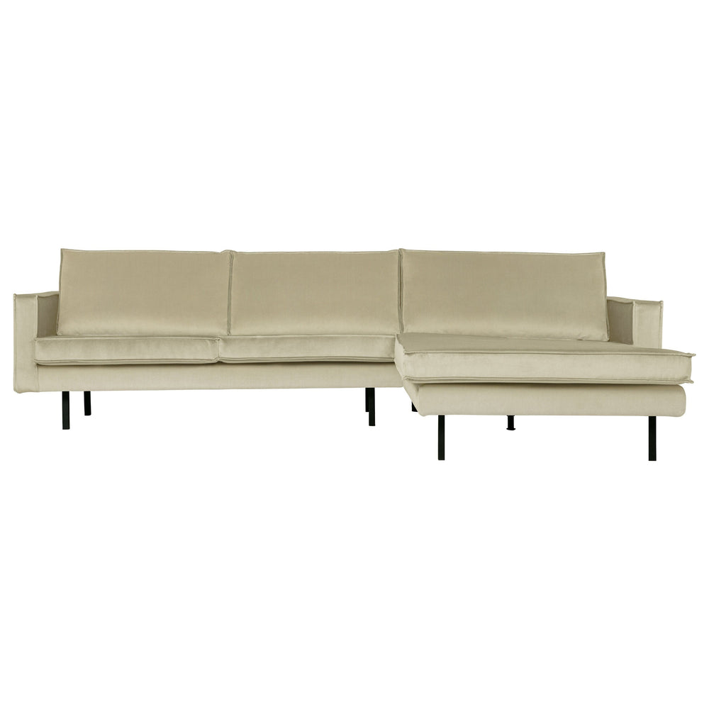 Kampinė sofa RODEO, prabangus aksomas, smėlio spalva