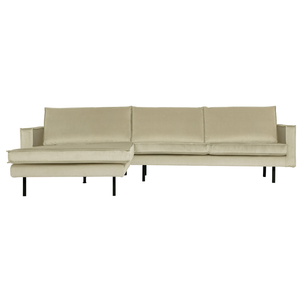 Kampinė sofa RODEO, prabangus aksomas, smėlio spalva