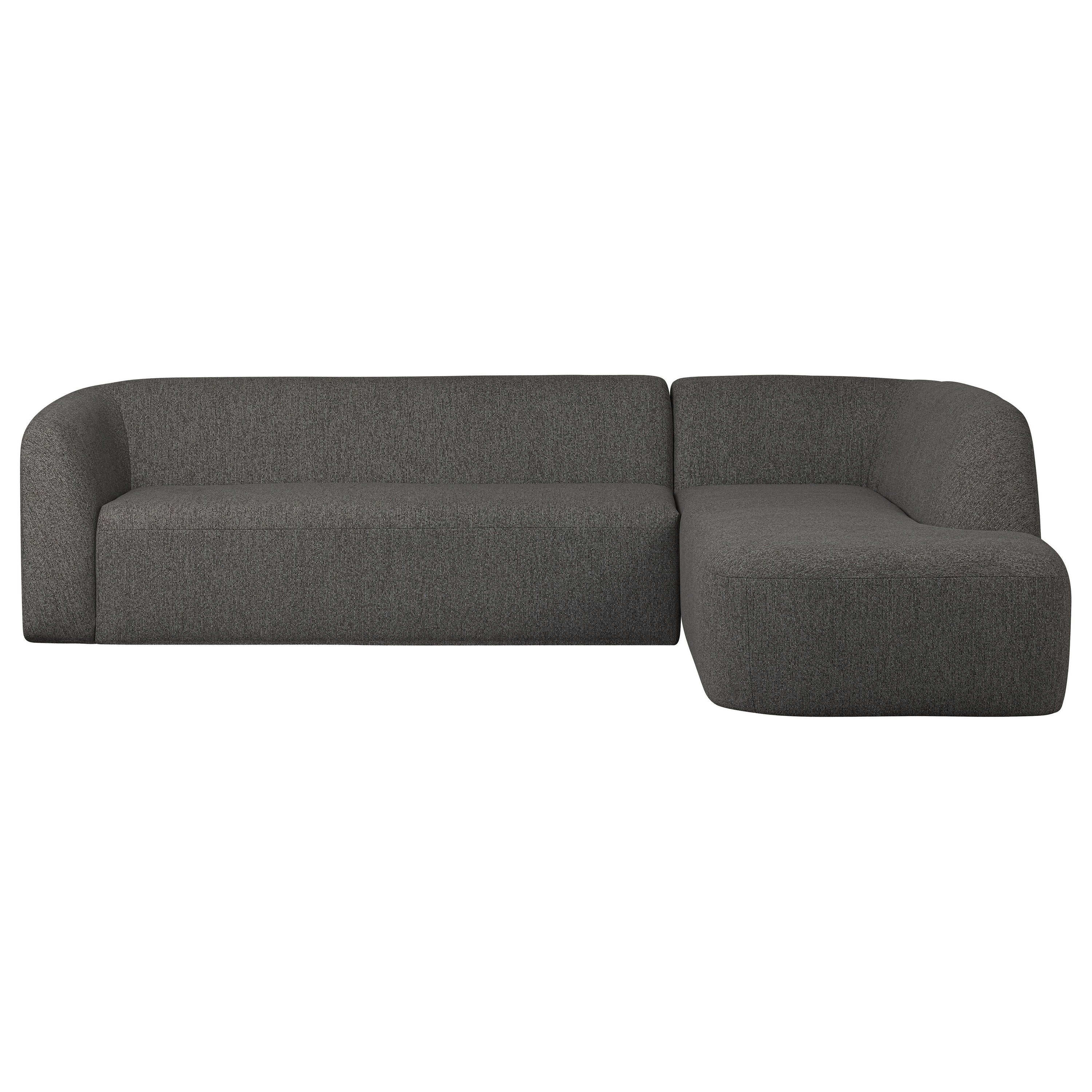 Dešinės pusės kampinė sofa SLOPING, pilka/juoda, melanžas