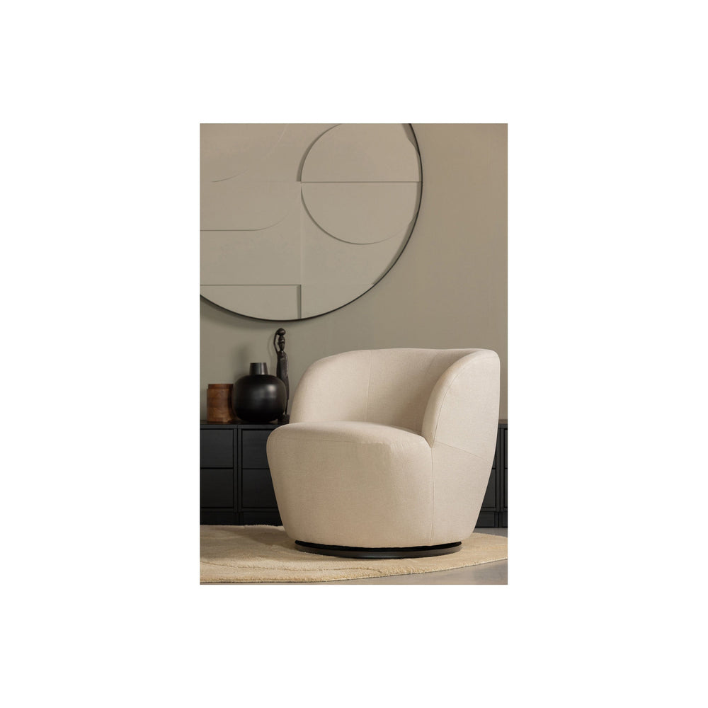 "Serra" pasukamas fotelis, austa medžiaga, pieno baltumo spalva