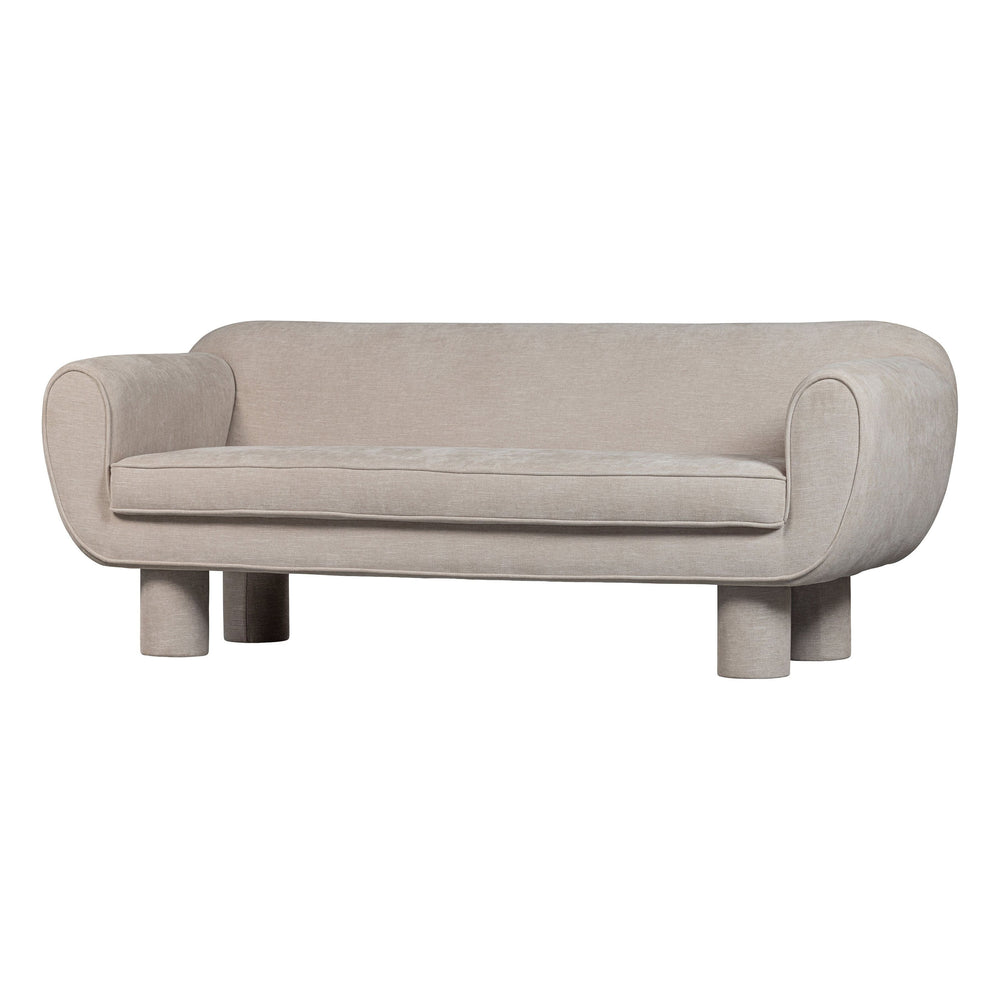 "Bodi" 2 -jjų vietų sofa, su apvaliomis kojomis, natūrali spalva