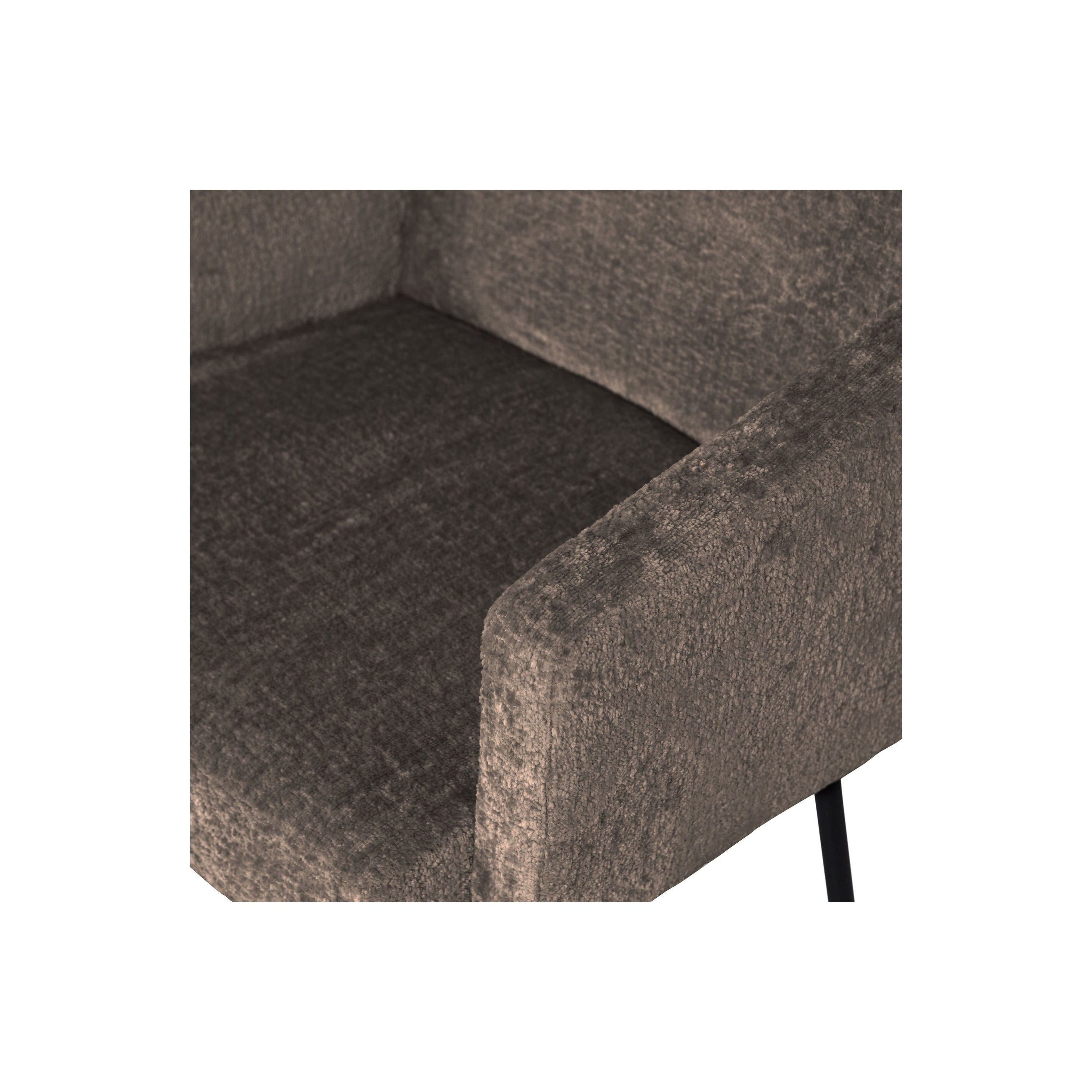"Mount" valgomojo kėdė, su porankiais, grubaus audinio, pilka/ruda