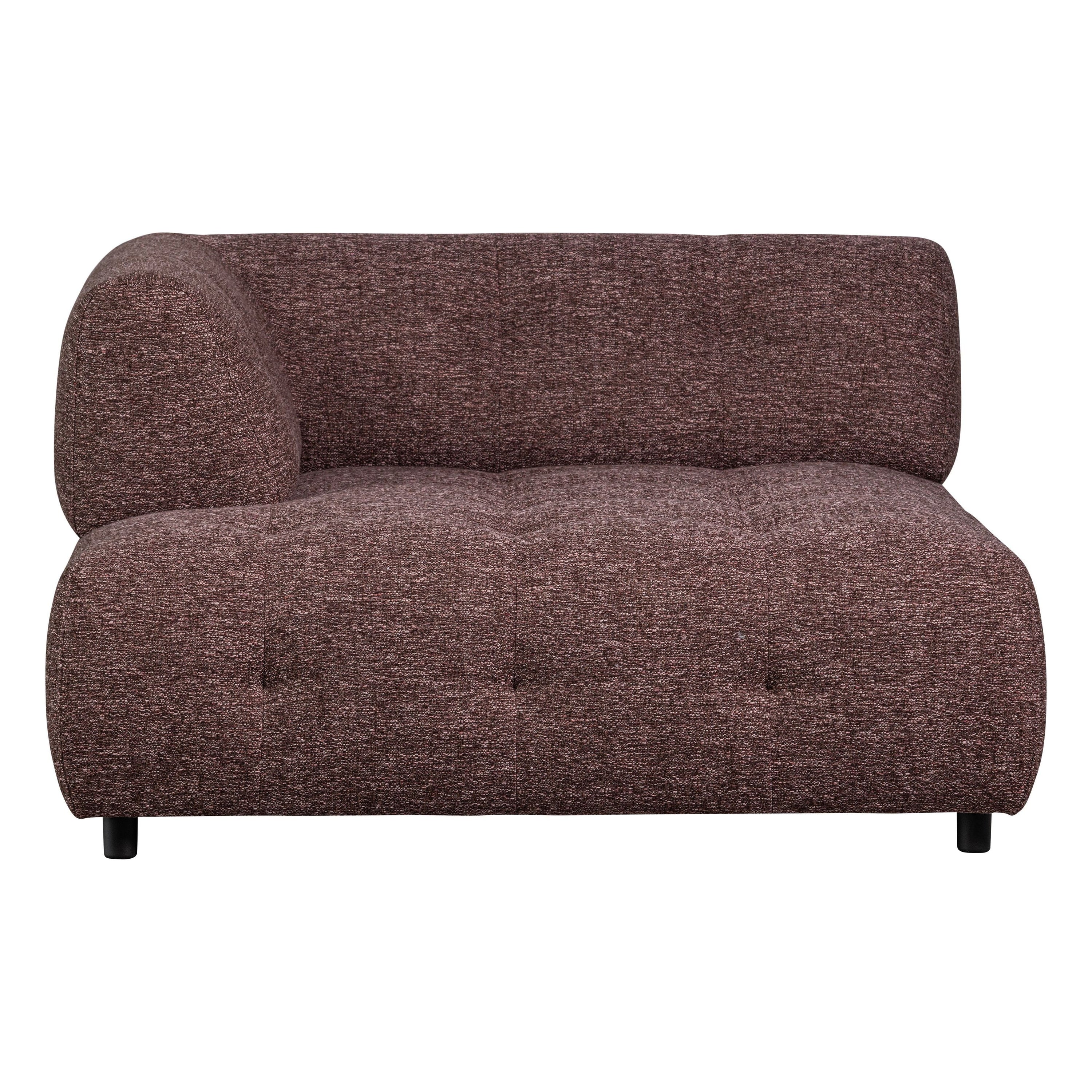 LOUIS 1,5 vietų modulinės sofos dalis, kairė, burgundijos raudona spalva, melanžas