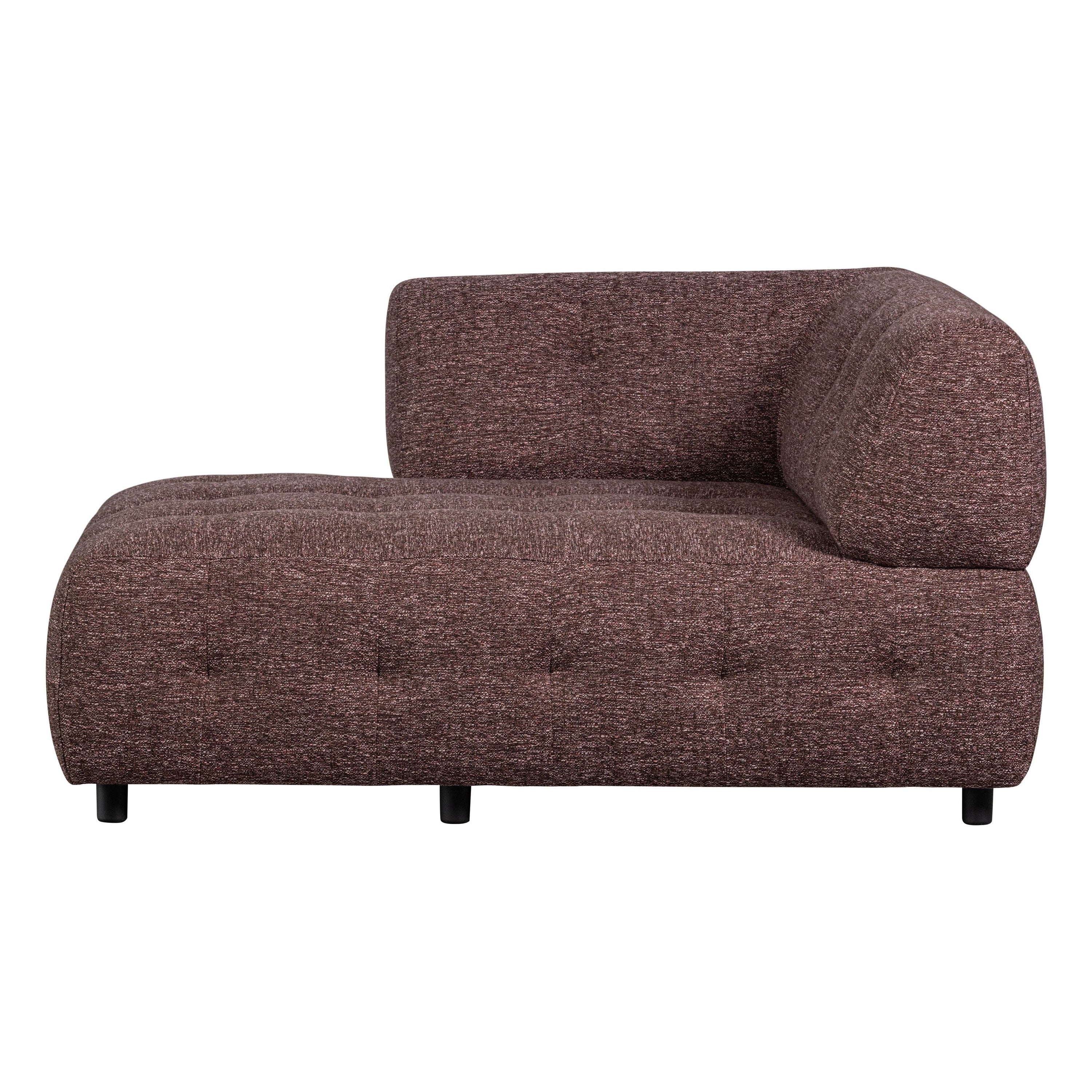 LOUIS 1,5 vietų modulinės sofos dalis, kairė, burgundijos raudona spalva, melanžas