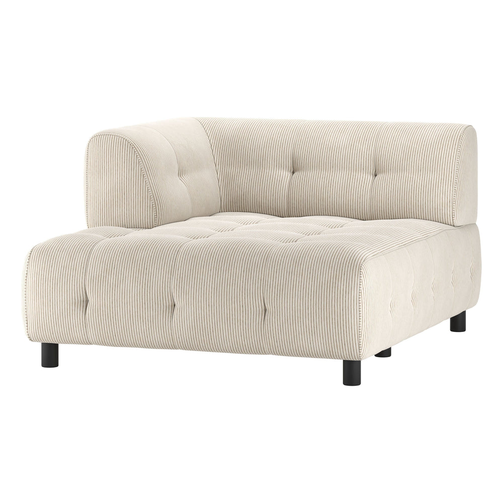 LOUIS 1,5 vietų modulinės sofos dalis, kairė, smėlio spalva, velvetas