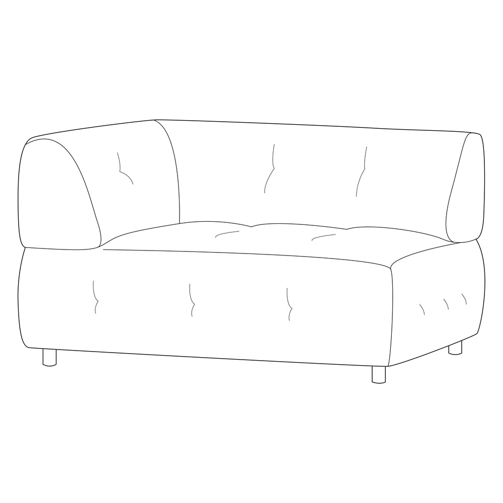 LOUIS 1,5 vietų modulinės sofos dalis su porankiais, kairė, velvetas, ruda spalva