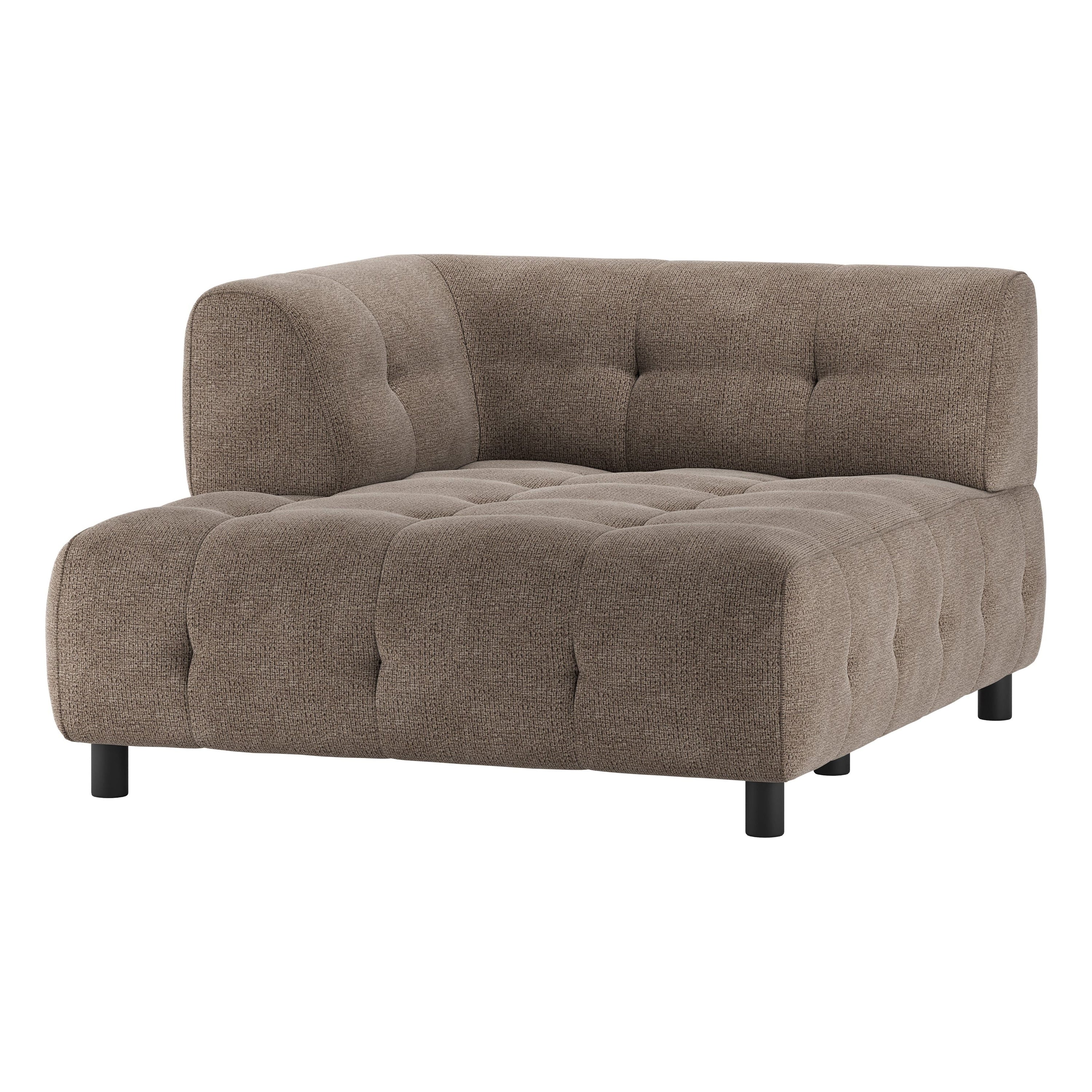 LOUIS 1,5 vietų modulinės sofos dalis, kairė, ruda spalva