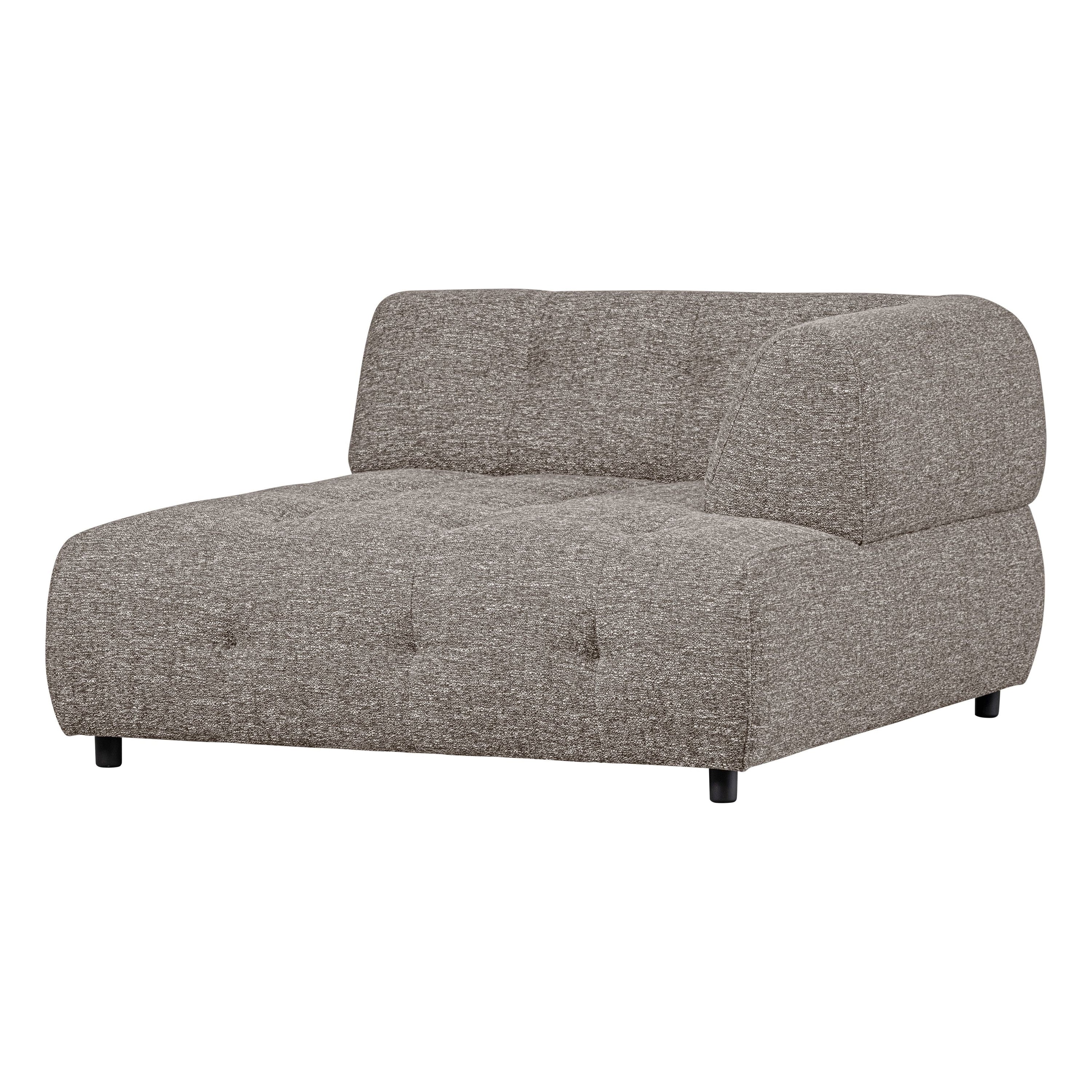 LOUIS 1,5 vietų modulinės sofos dalis, dešinė, ruda spalva, melanžas