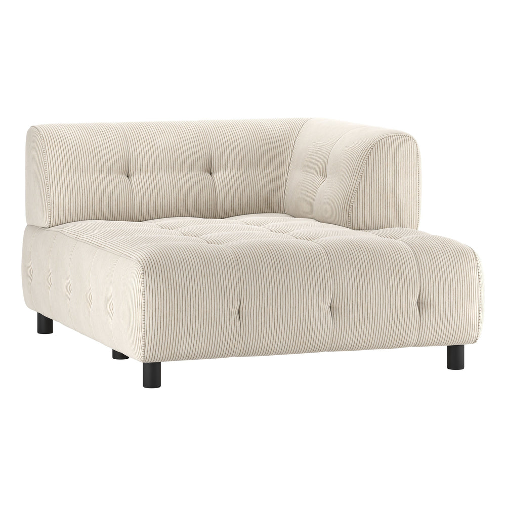 LOUIS 1,5 vietų modulinės sofos dalis, dešinė, smėlinė spalva, velvetas