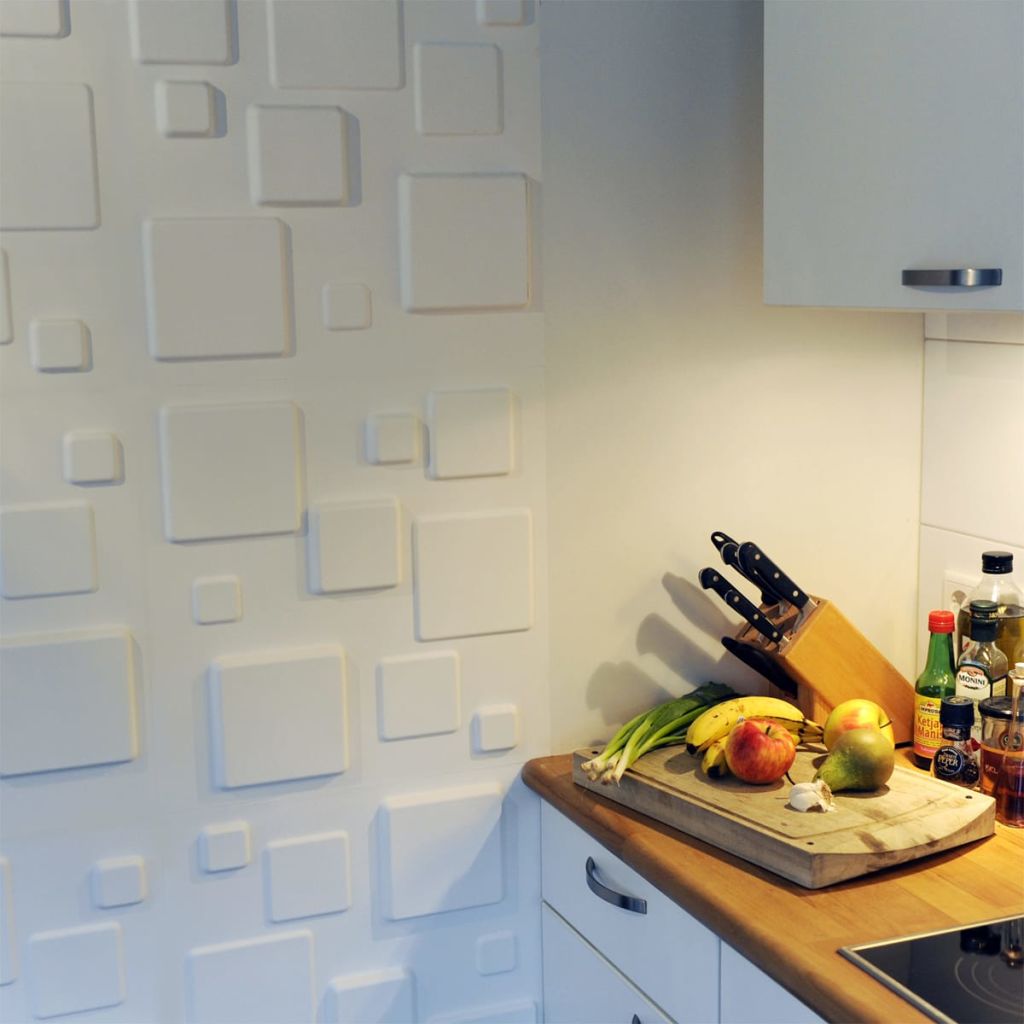 WallArt 3D Sienos plokštės Squares 12 vnt. GA-WA09