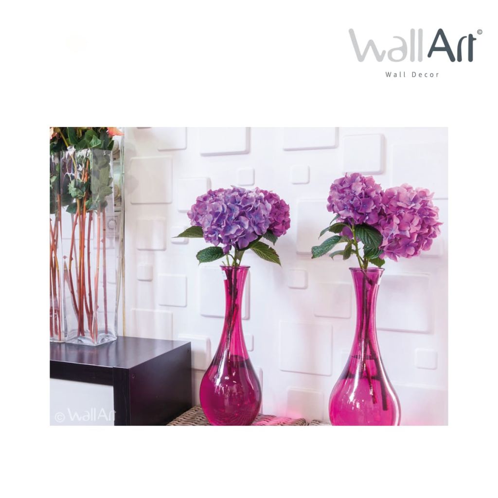 WallArt 3D Sienos plokštės Squares 12 vnt. GA-WA09