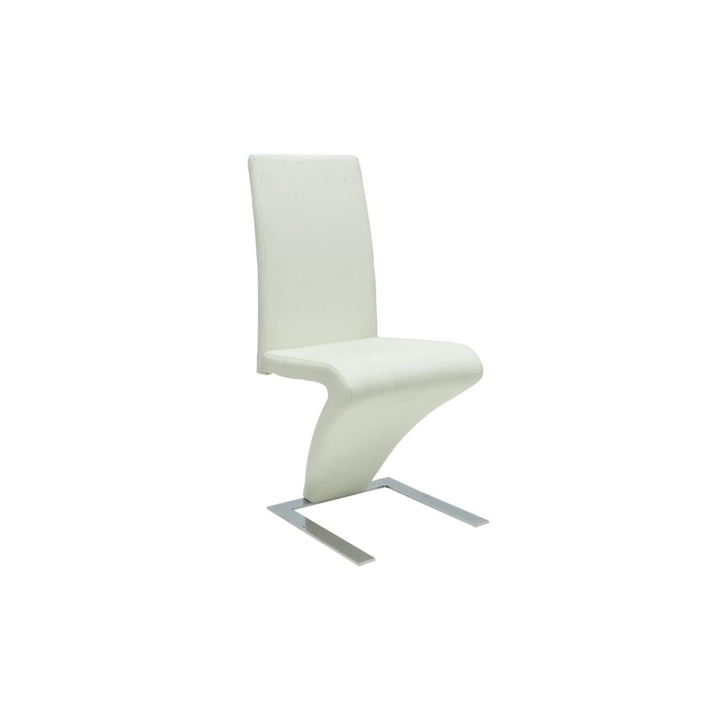 Valgomojo kėdės, 2 vnt., zigzago formos, baltos