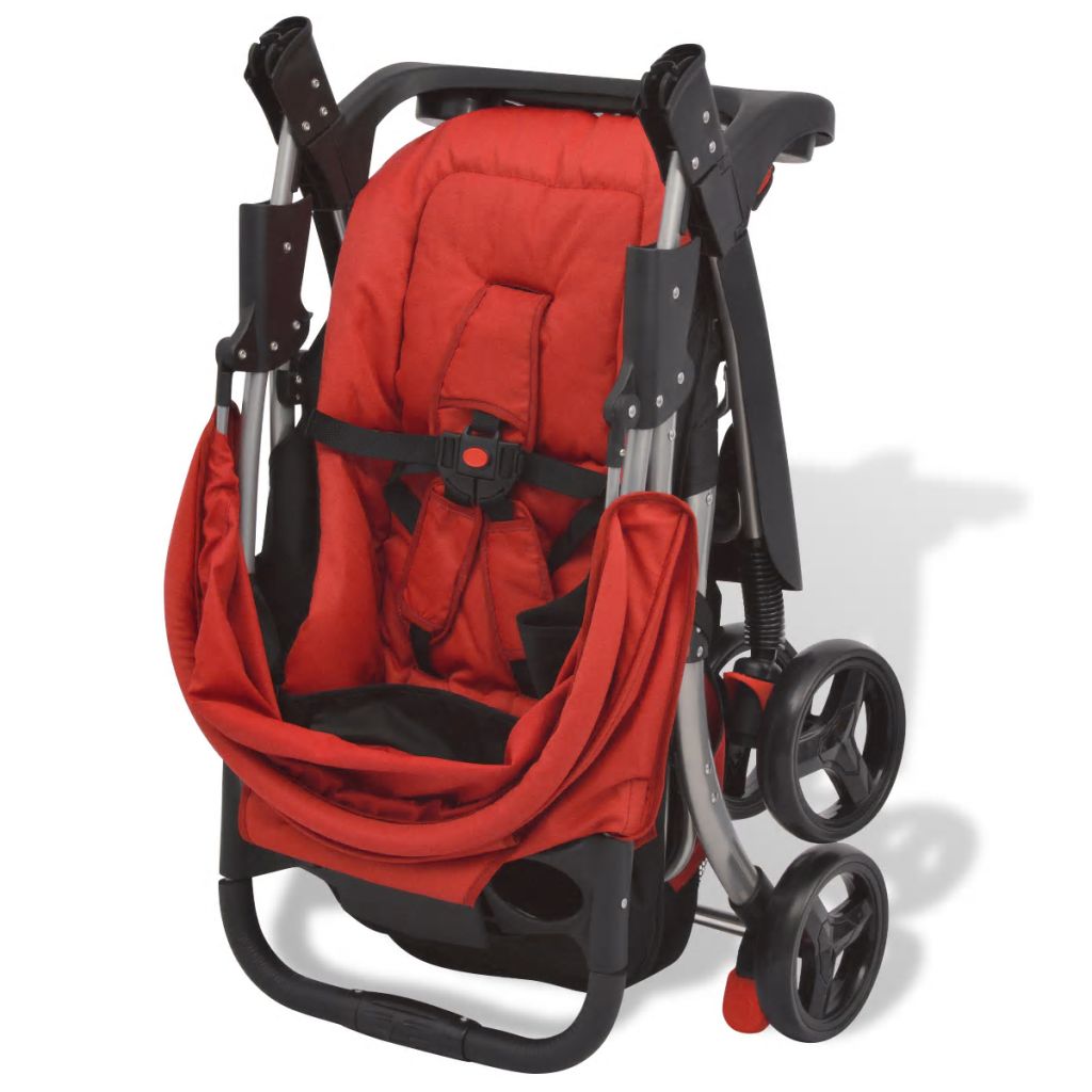 Vaikiškas vežimėlis, raudonas, 102x52x100 cm