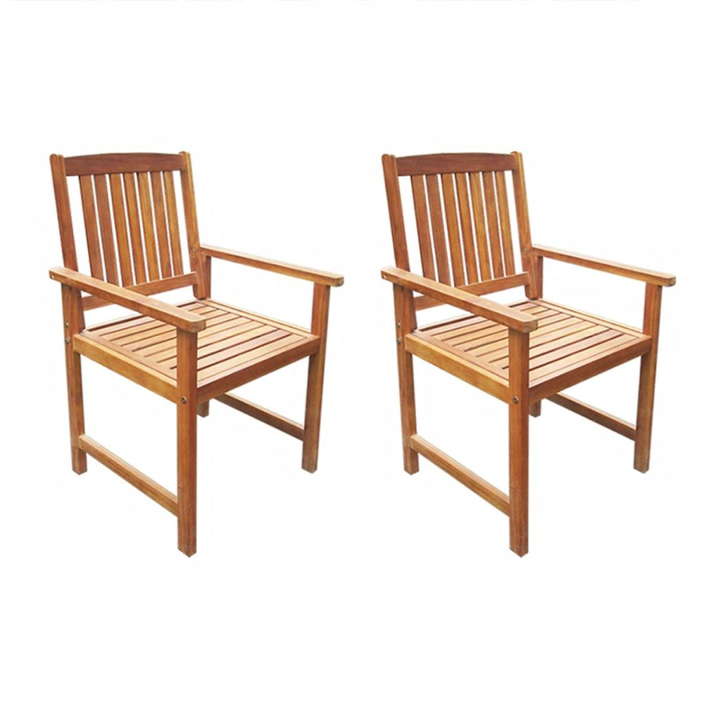 Sodo kėdės, 2 vnt., tvirta akacijos mediena, rudos