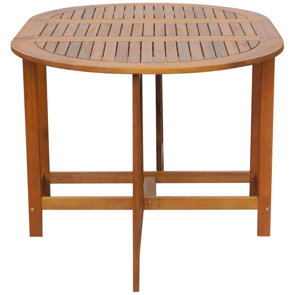 Išskleidžiamas lauko stalas iš akacijos medienos, ovalus