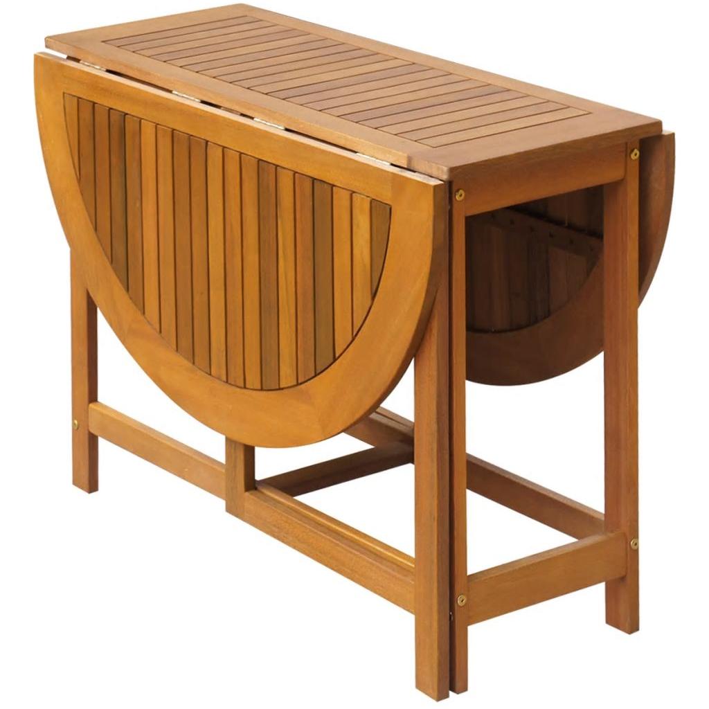 Išskleidžiamas lauko stalas iš akacijos medienos, ovalus