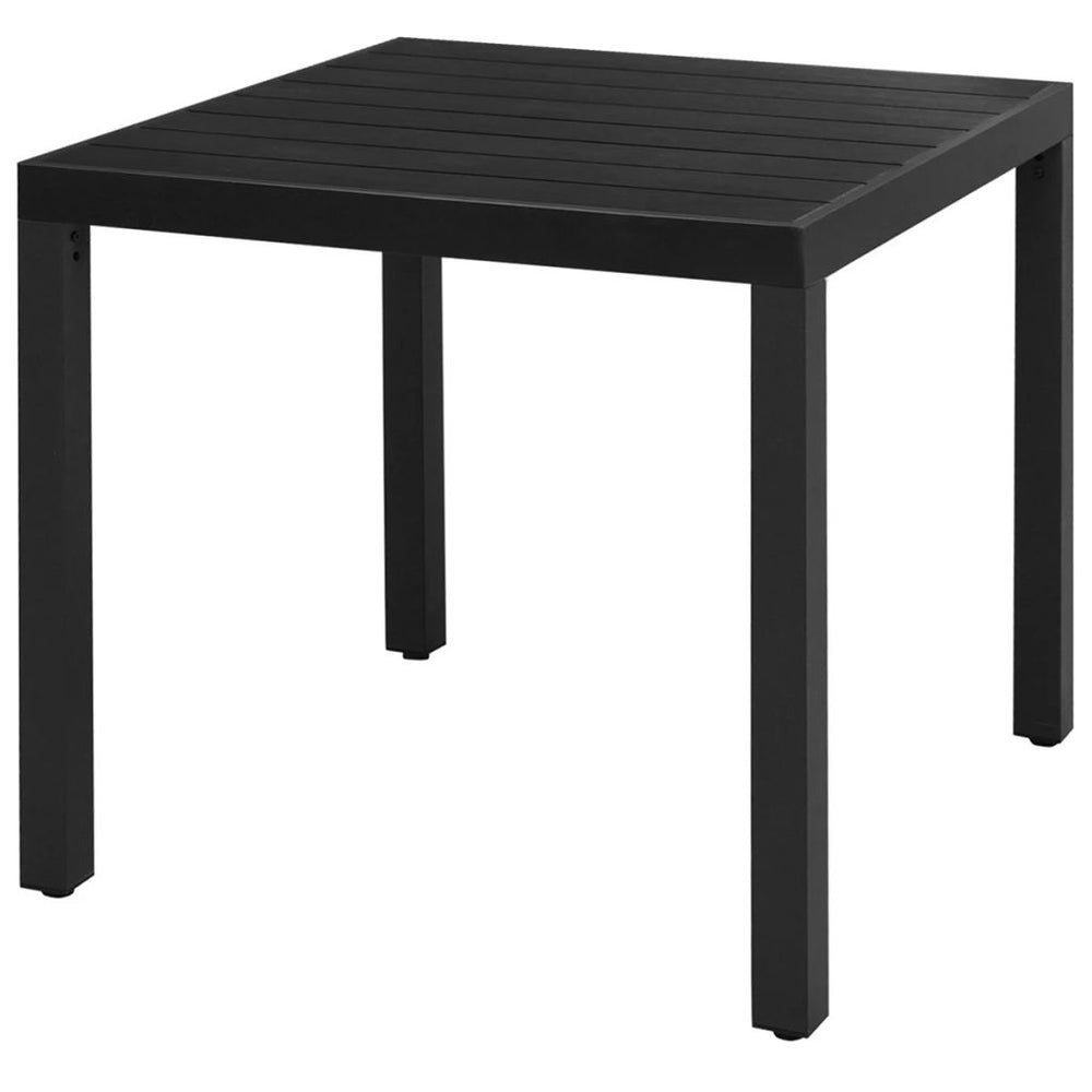 Sodo valgomojo stalas, WPC, aliuminis, 80x80x74cm, juodas