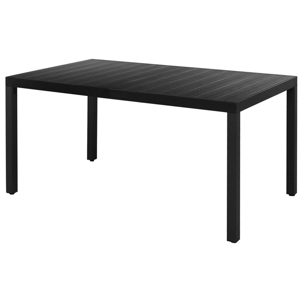 Sodo valgomojo stalas, WPC, aliuminis, 150x90x74cm, juodas