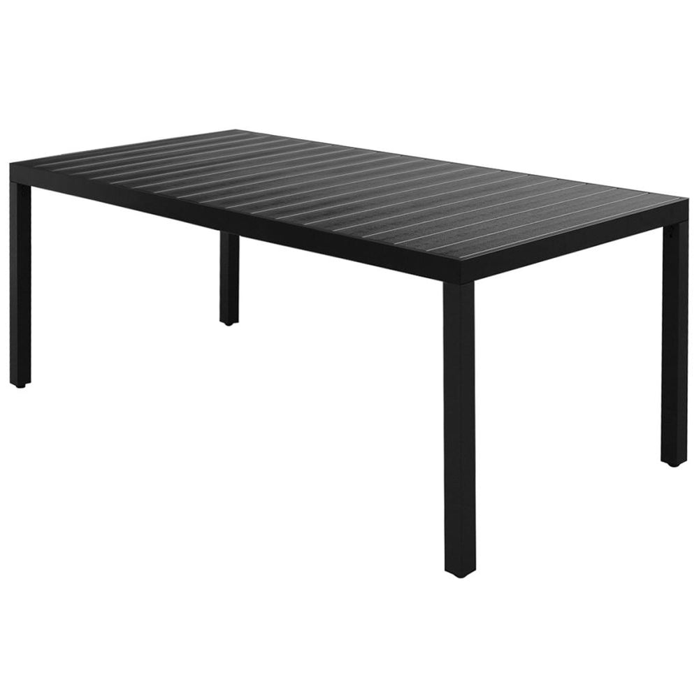 Sodo valgomojo stalas, WPC, aliuminis, 185x90x74cm, juodas