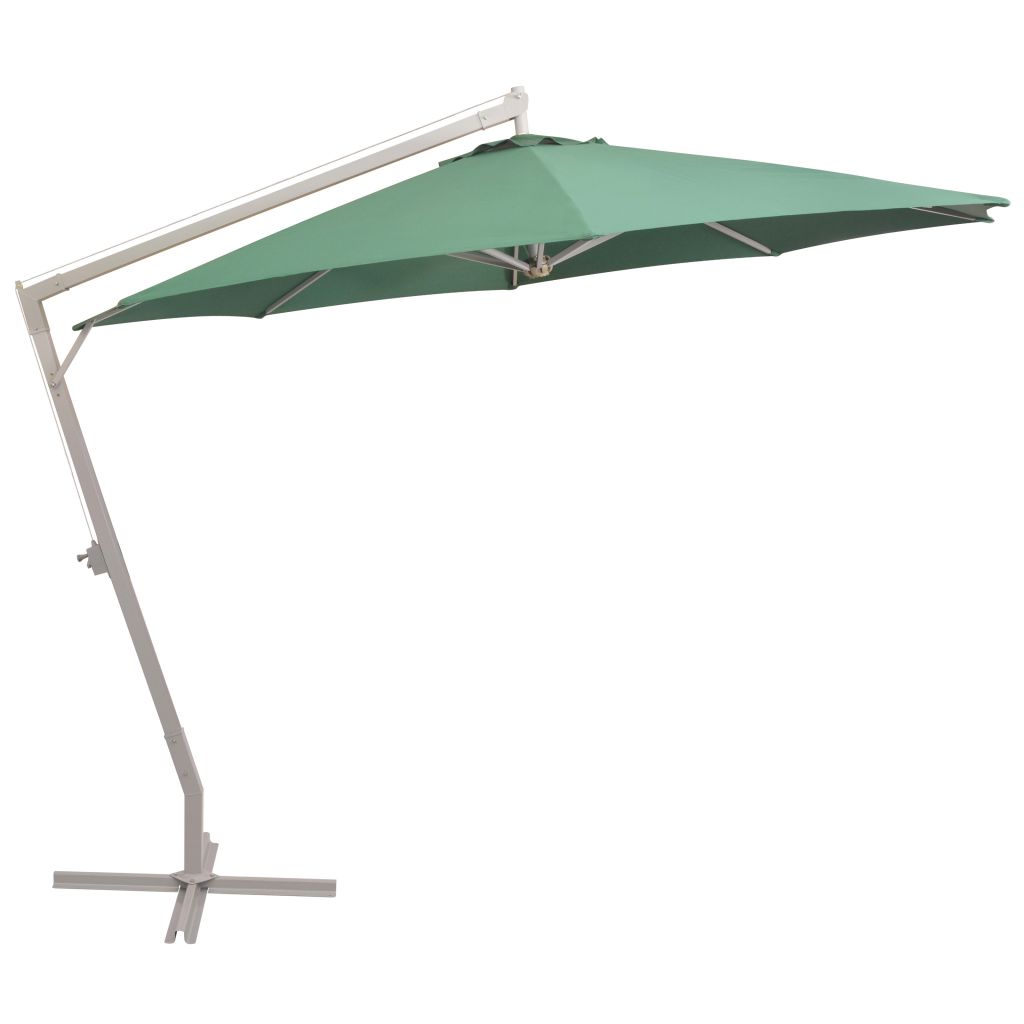 Pakabinamas skėtis nuo saulės, 350cm, alium. kotas, žalias