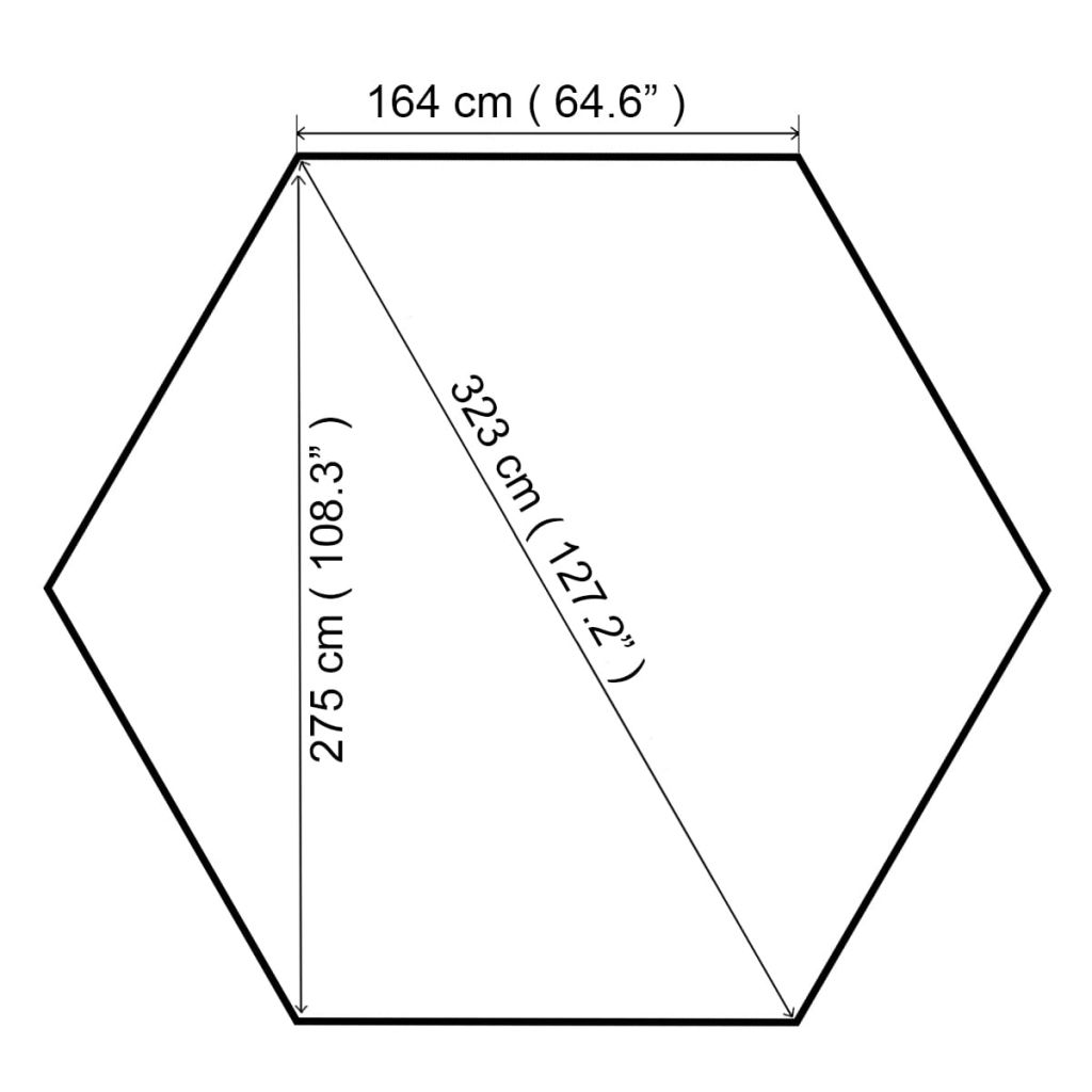 Sodo palapinė/tentas, šešiakampė, smėlio sp., 323x265cm