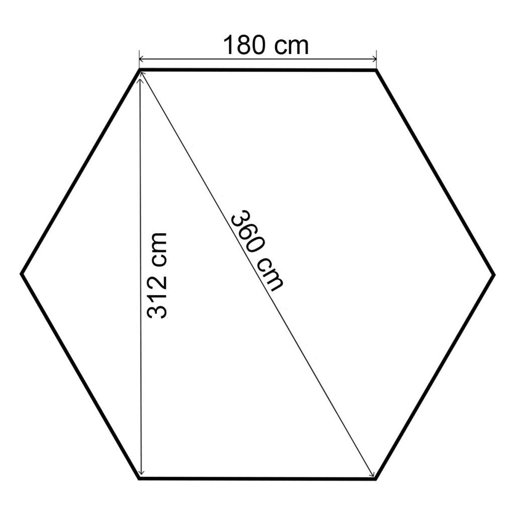 Lauko palapinė/tentas su užuolaidomis, šešiakampė, 360x265cm