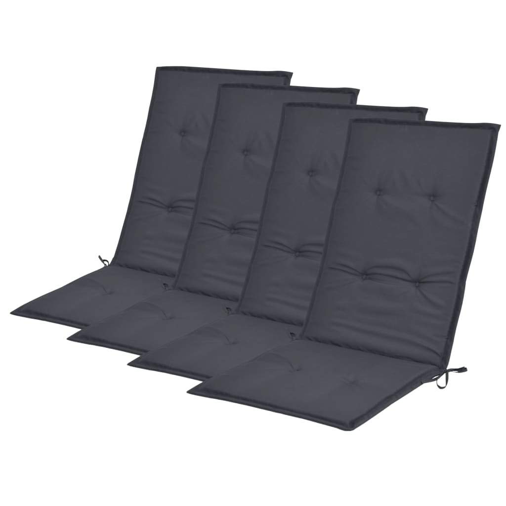 Sodo kėdės pagalvėlės, 4vnt., antracito sp., 120x50x3cm