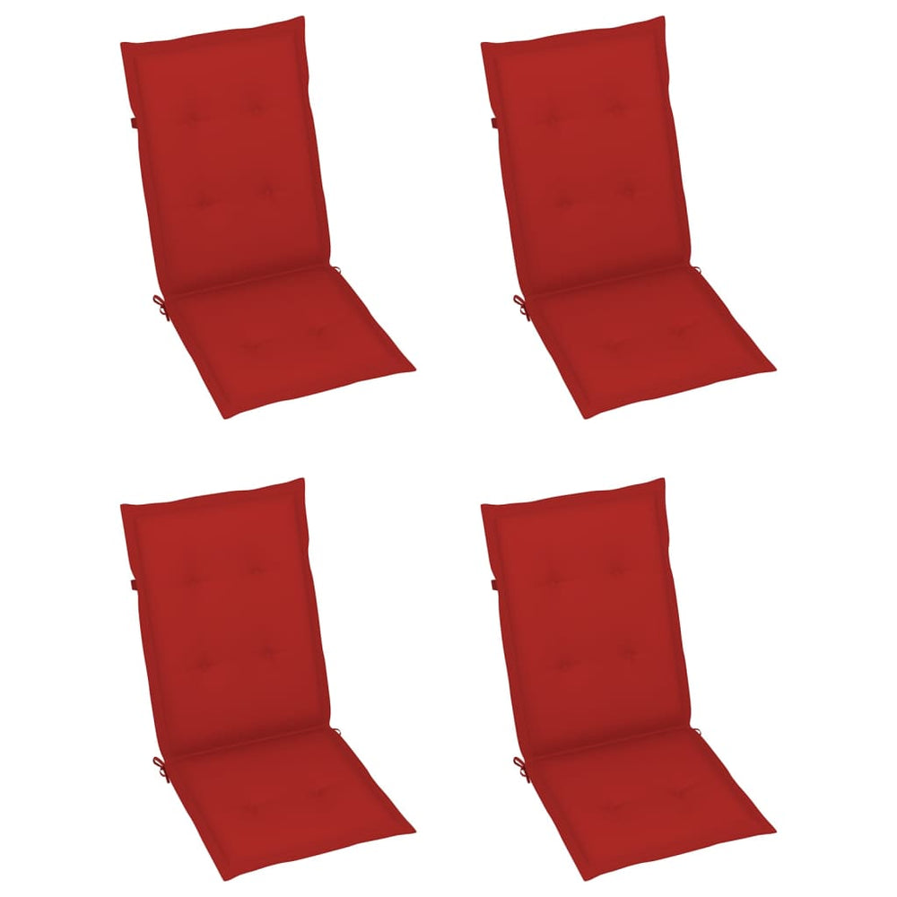 Sodo kėdės pagalvėlės, 4vnt., raudonos, 120x50x3cm
