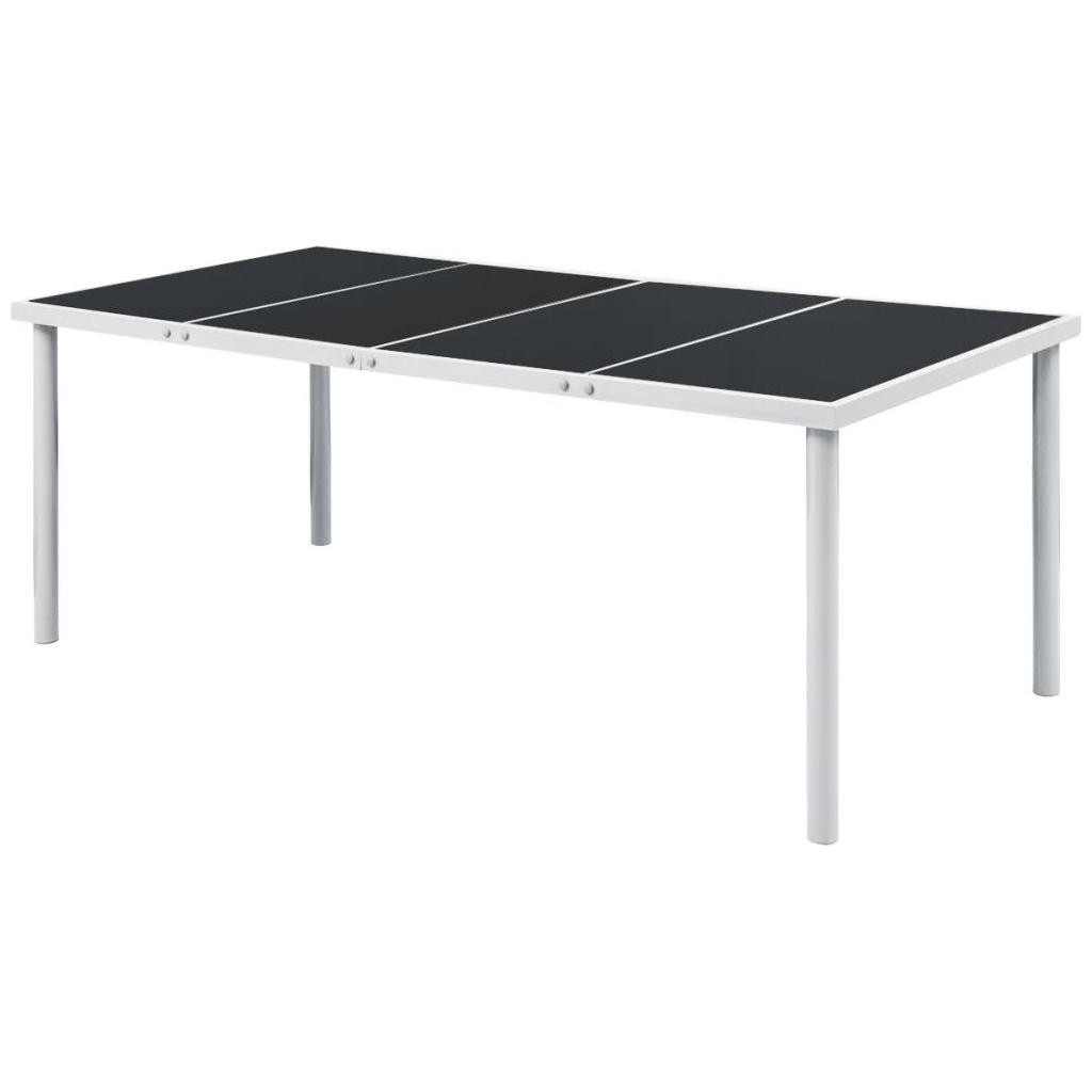 Lauko valgomojo stalas, 190x90x74cm, juodas