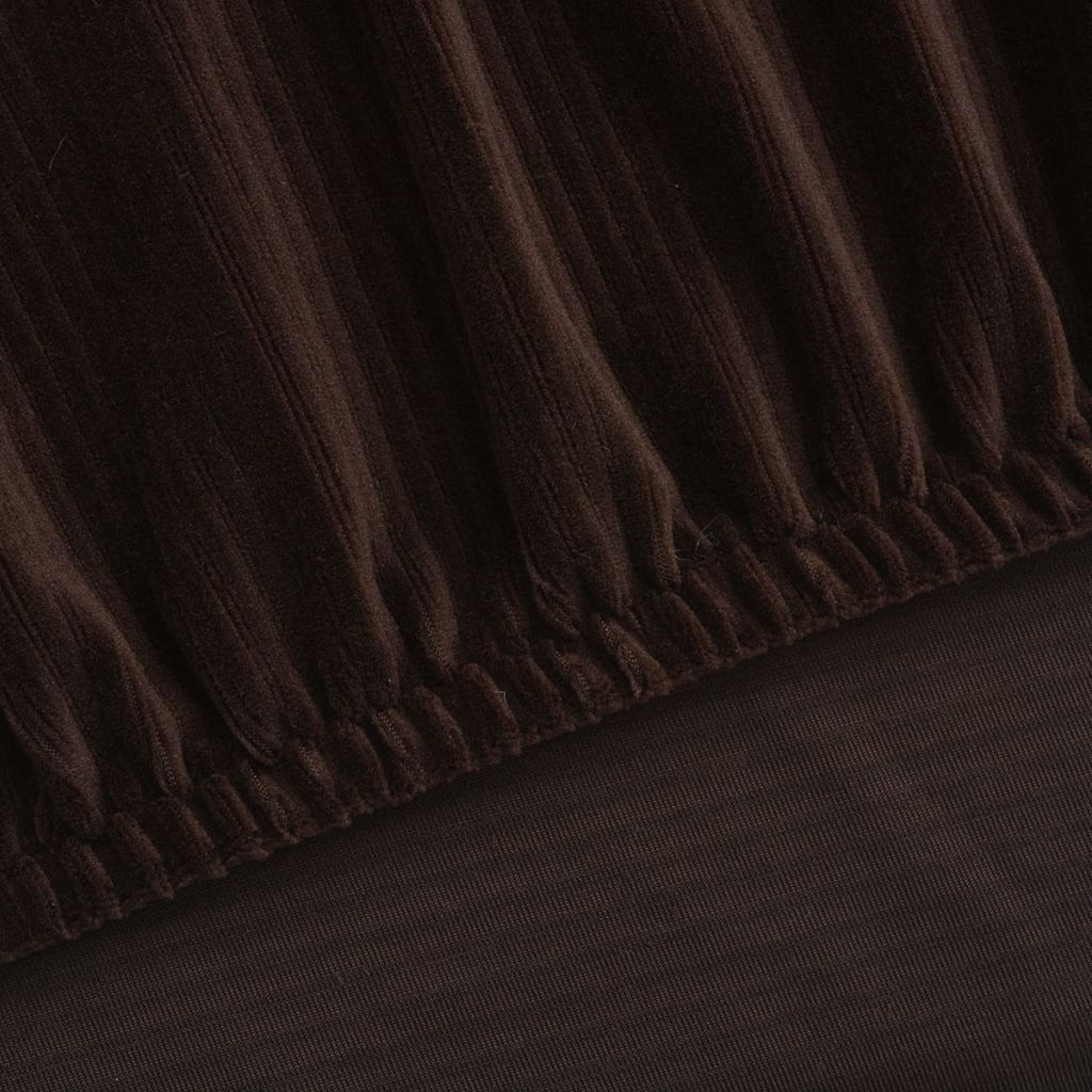 Tamprus sofos užvalkalas, rudas, plačios juostelės