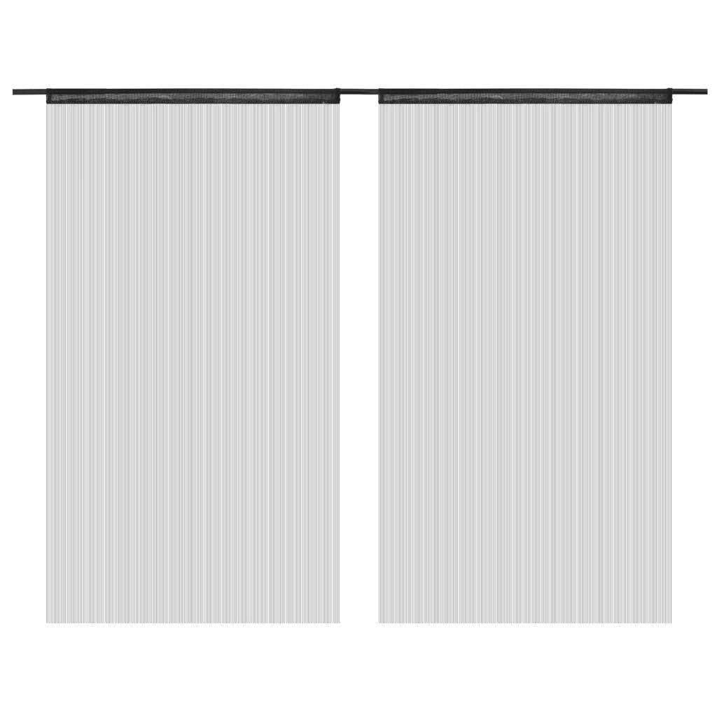 Virvelinės užuolaidos, 2vnt., 140x250cm, juodos spalvos