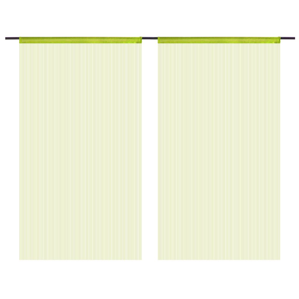 Virvelinės užuolaidos, 2vnt., 100x250cm, žalios spalvos