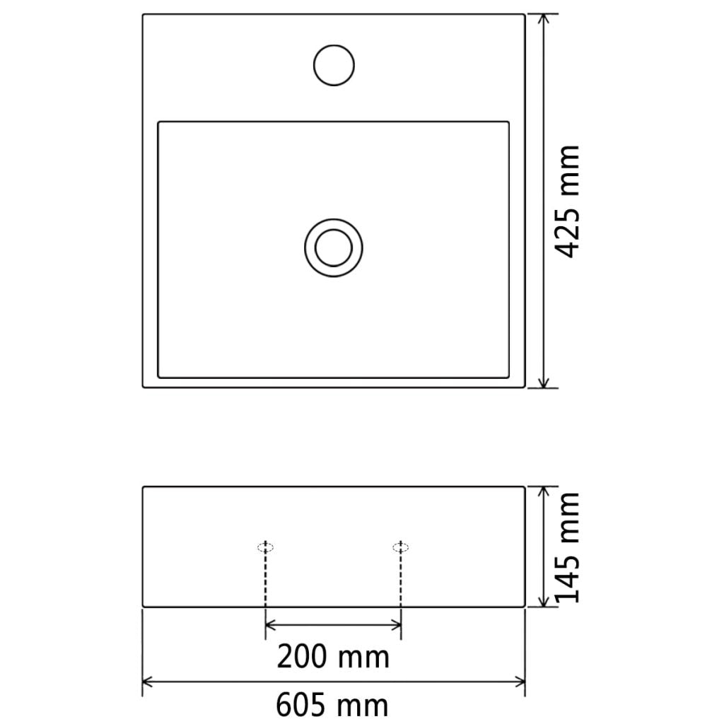 Praustuvas BASIN keramika, 60,5 cm.
