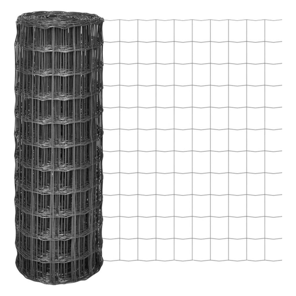 Euro tvora, 25x1m su 77x64mm plieniniu tinkleliu, pilka