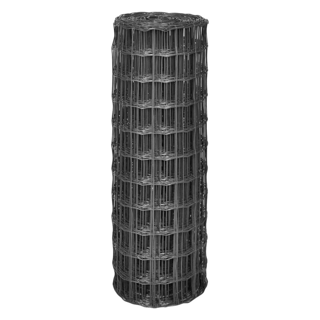 Euro tvora, 25x1m su 77x64mm plieniniu tinkleliu, pilka