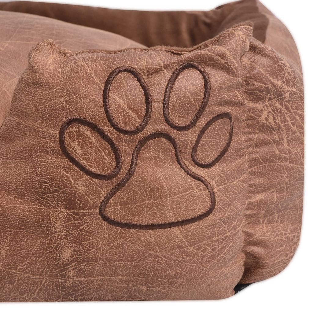 Šuns guolis su pagalvėle, PU, dirbtinė oda dydis XXL, smėlinis