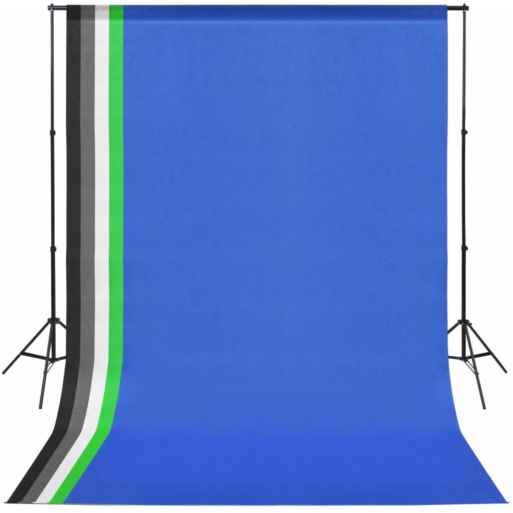 Fotostudijos kompl. su 5 spalvotais fonais ir reguliuojamu rėmu