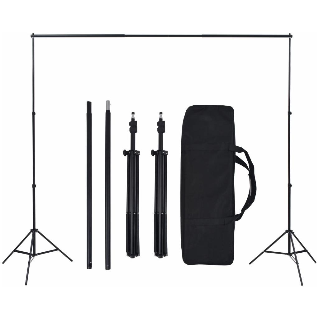 Fotostudijos kompl. su 5 spalvotais fonais ir reguliuojamu rėmu