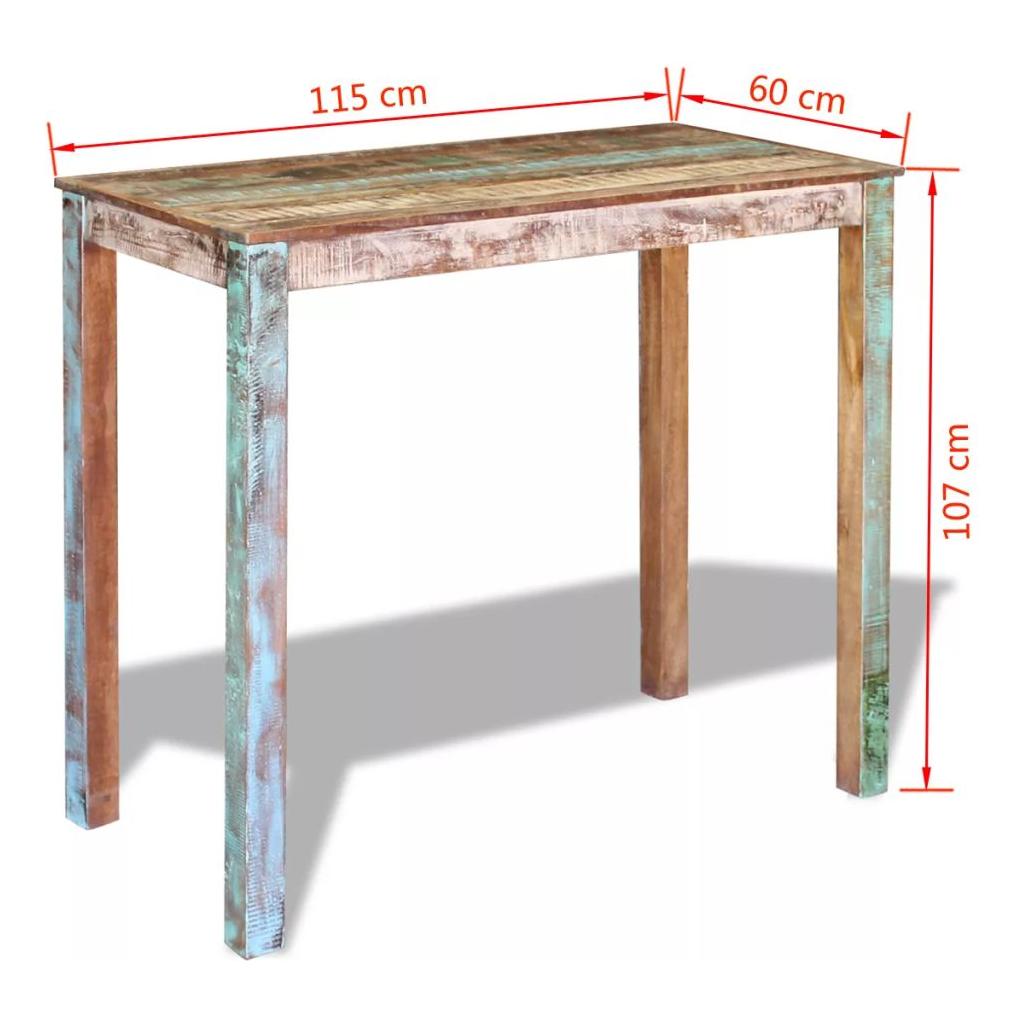 Baro stalas, masyvi perdirbta mediena, 115x60x107 cm