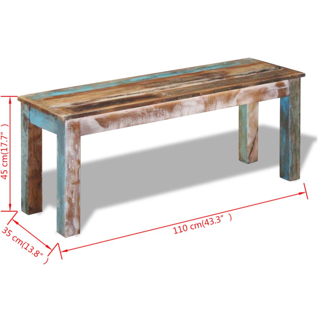 Suoliukas, masyvi perdirbta mediena, 110x35x45 cm