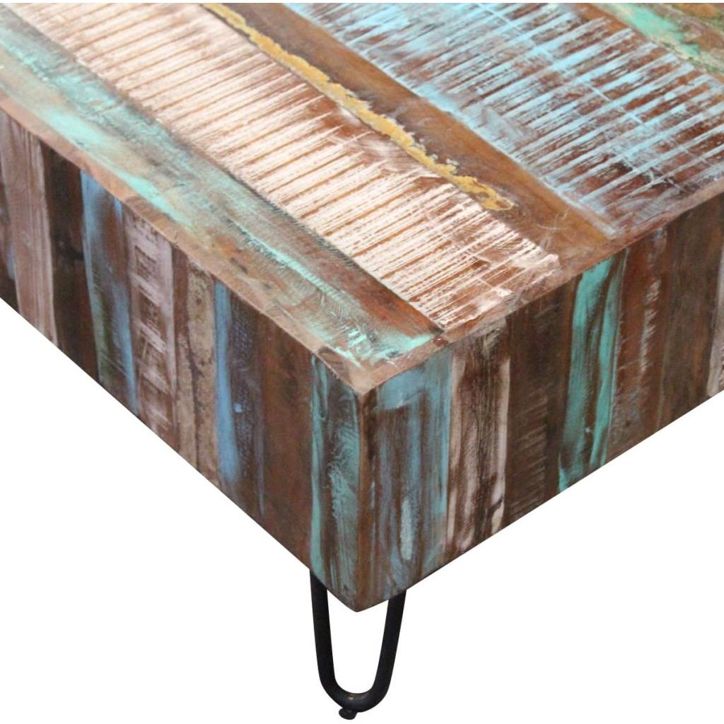 Kavos staliukas, masyvi perdirbta mediena, 100x50x38 cm