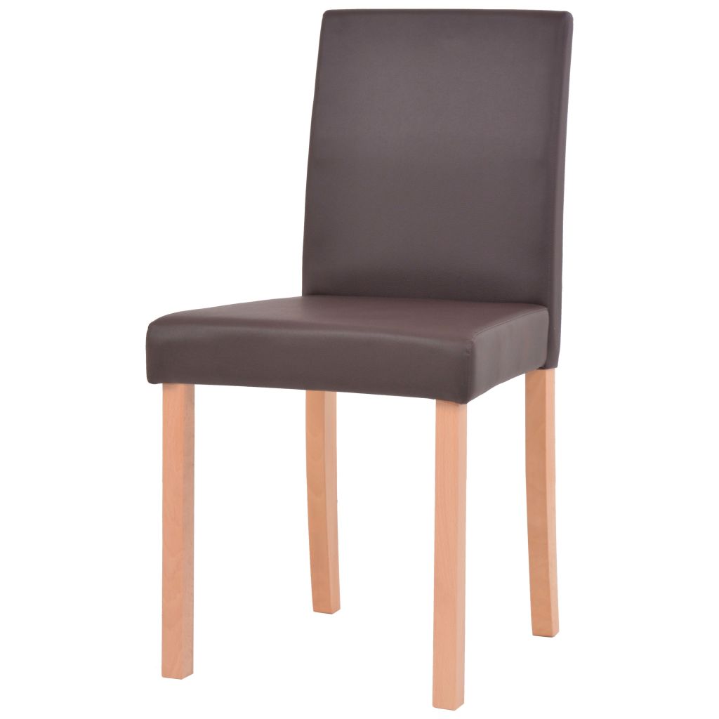 Valgomojo kėdės, 2vnt., dirbtinė oda, bukmedis, rudos spalvos
