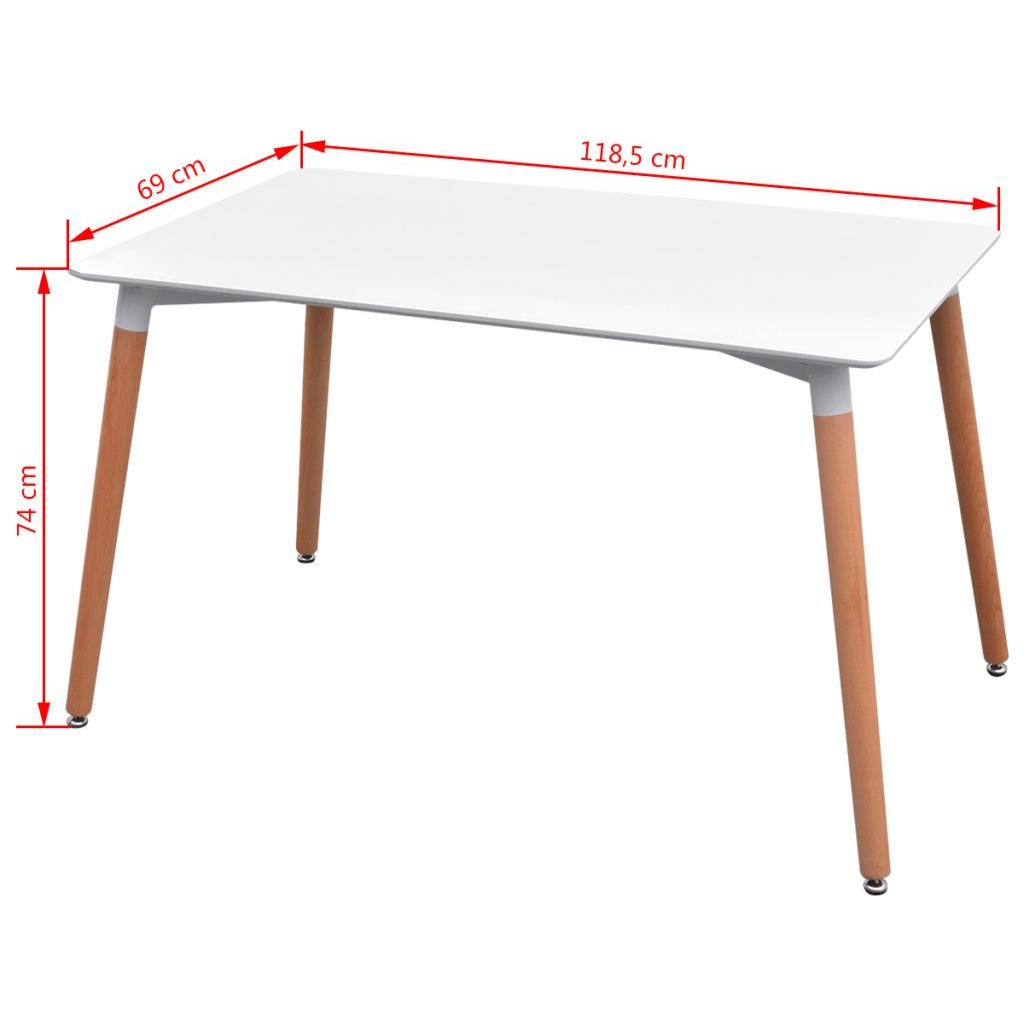 7 d. valgomojo stalo ir kėdžių komplektas, balta ir t. pilka