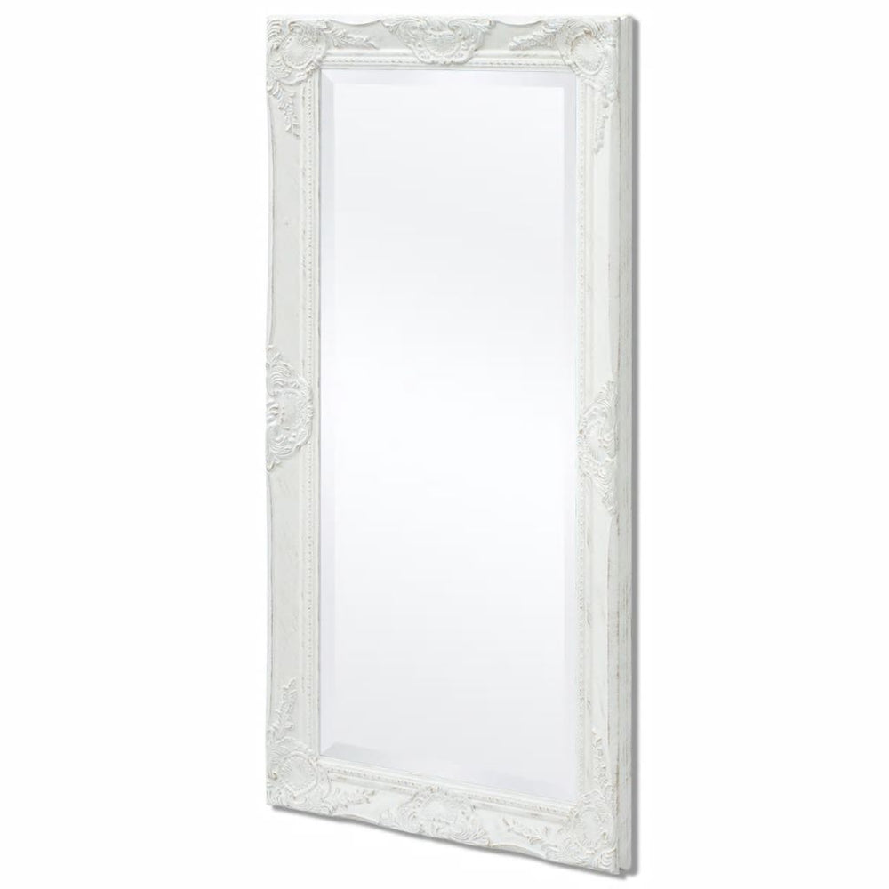 Sieninis veidrodis, barokinis stilius, 100x50 cm, baltas