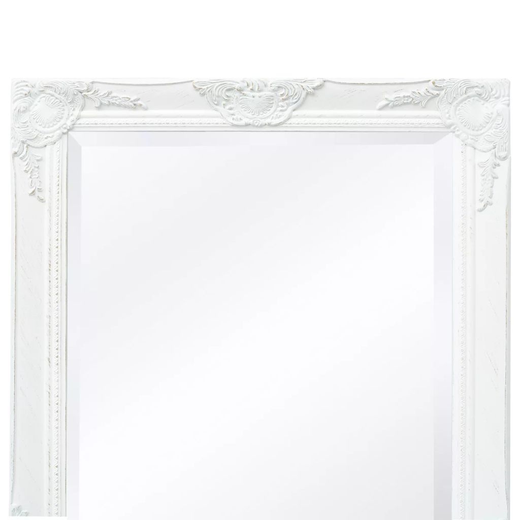 Sieninis veidrodis, barokinis stilius, 100x50 cm, baltas