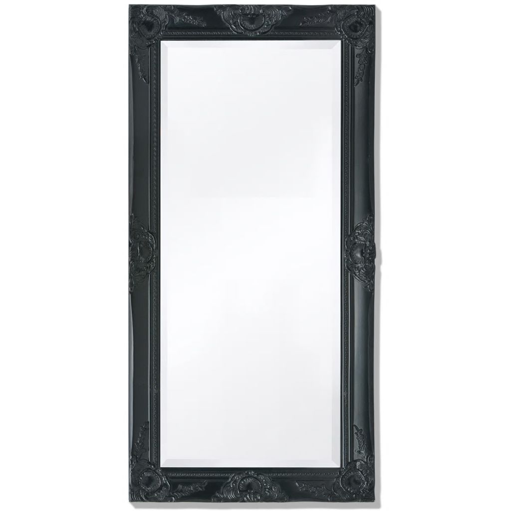 Sieninis veidrodis, barokinis stilius, 100x50 cm, juodas