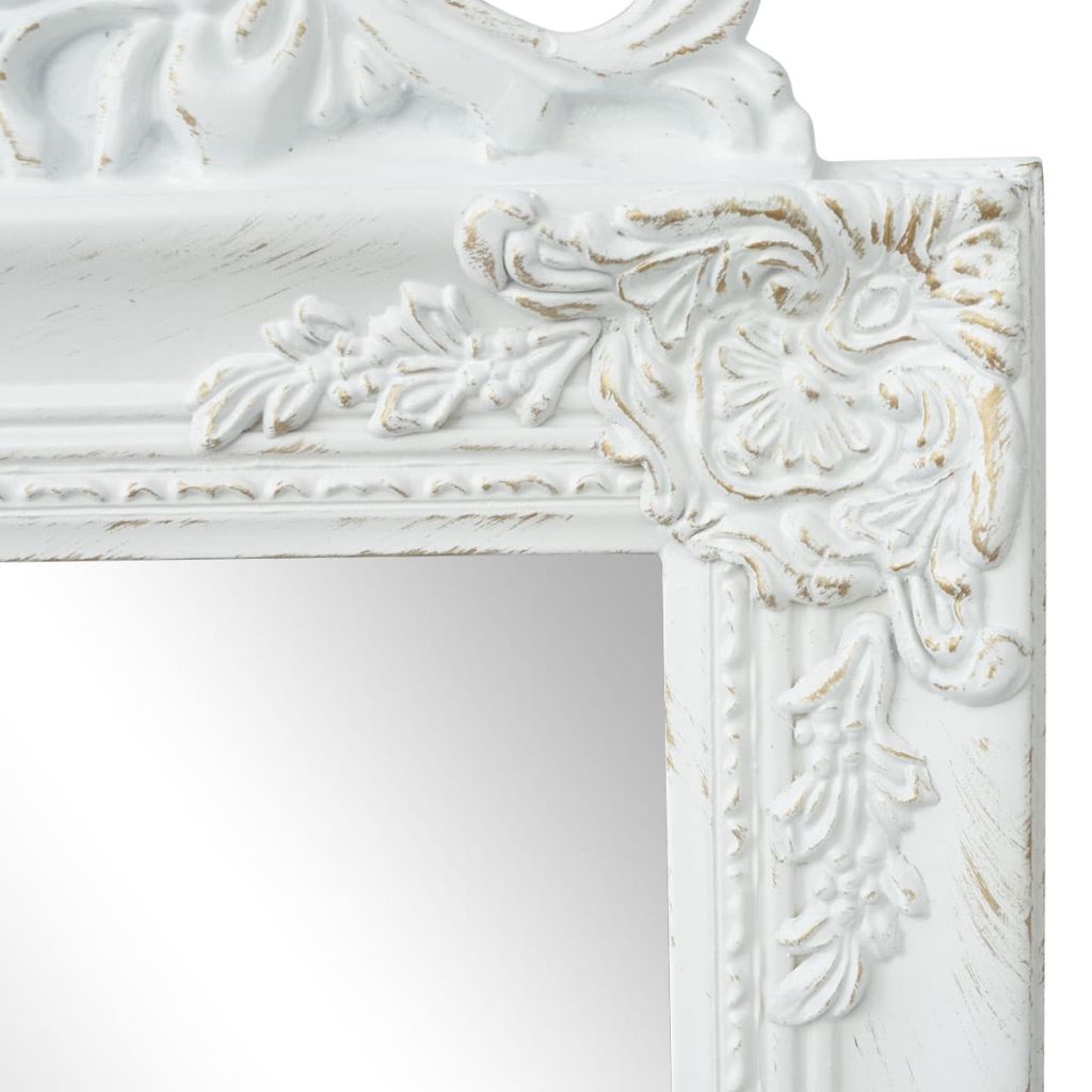 Pastatomas veidrodis, barokinio stiliaus, 160x40 cm, baltas