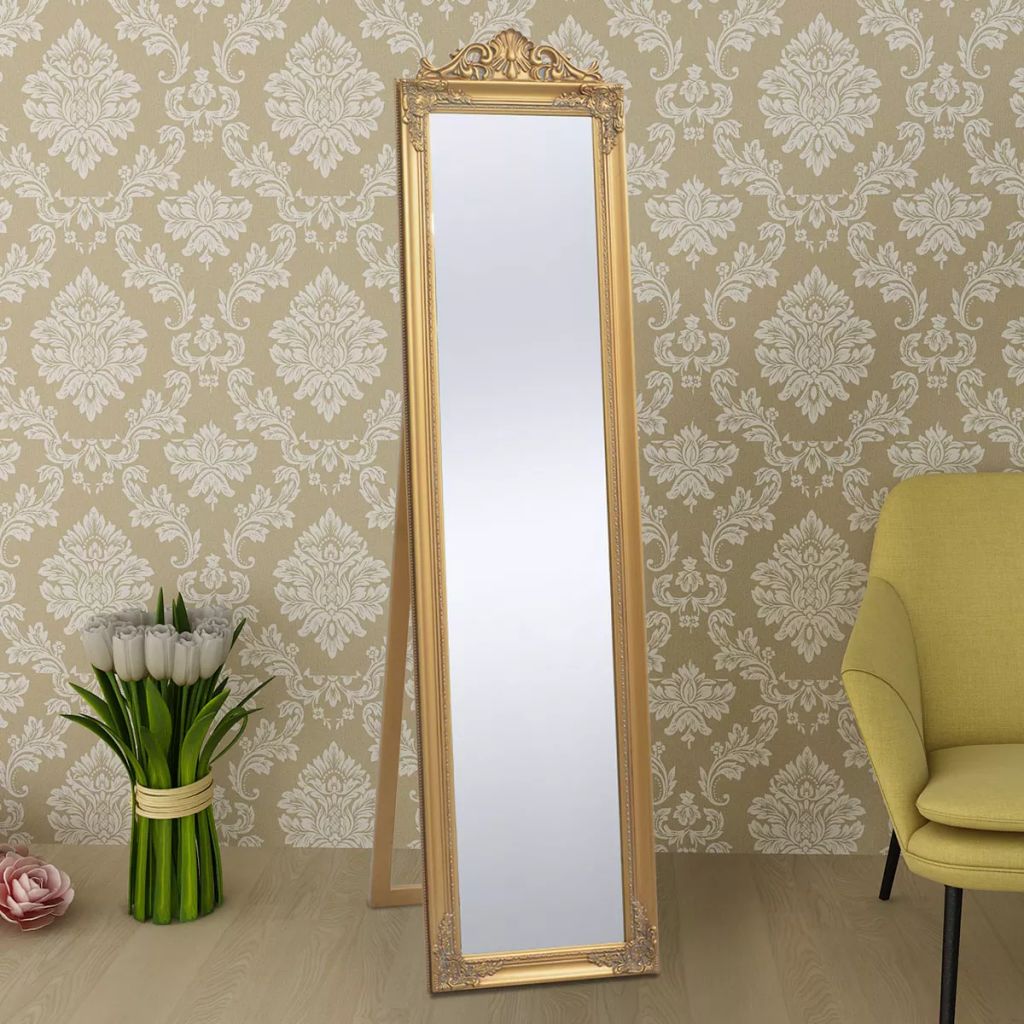 Pastatomas veidrodis, barokinio st., 160x40 cm, auksinės sp.